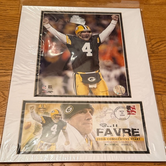 NFL Other - Brett Favre Green Bay Packers Framed Photo with Green Bay Stamp Nov 29 2004